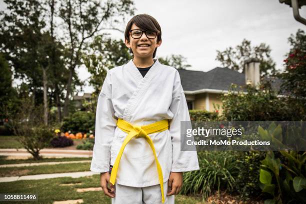 Young boy in karate gi