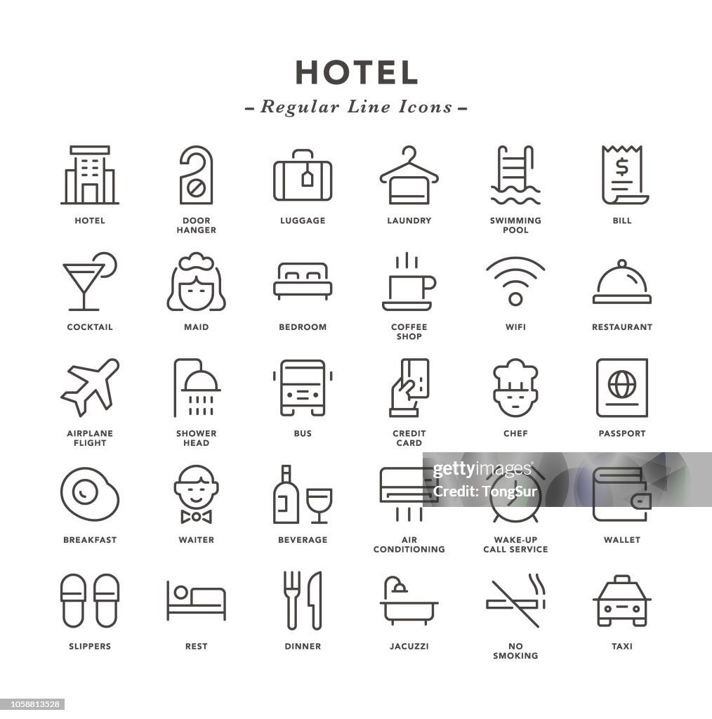 Hotel - Regular Line Icons