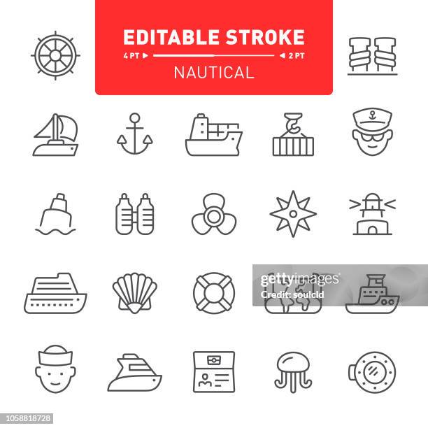 nautical icons - steering wheel stock illustrations