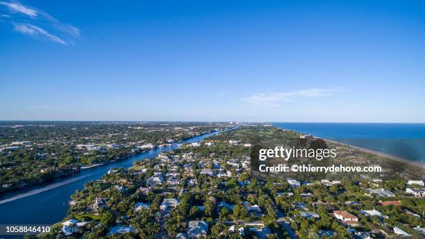 aerial view from delray beach, florida - delray beach bildbanksfoton och bilder
