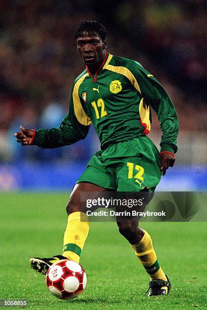 Lauren Etame Mayer for Cameroon, with possession of the ball, during the Olympic Mens Football Semi-final match between Chile and Cameroon, played at...