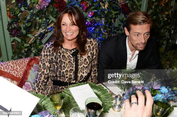 Tricia Ronane and Peter Crouch attend the Annabel's Art Auction fundraiser in aid of Teenage Cancer Trust & Teen Cancer America at Annabel's on...