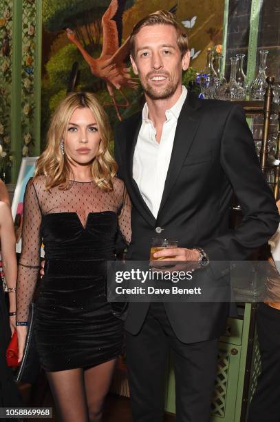 Abbey Clancy and Peter Crouch attend the Annabel's Art Auction fundraiser in aid of Teenage Cancer Trust & Teen Cancer America at Annabel's on...