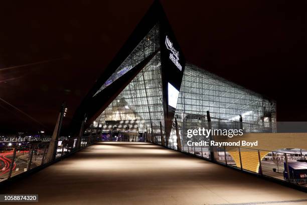 Architectural firm HKS, Inc.'s U.S. Bank Stadium, home of the Minnesota Vikings football team in Minneapolis, Minnesota on October 14, 2018....