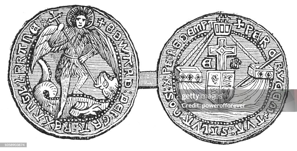 British Gold Angel Coin of King Edward IV (15th Century)