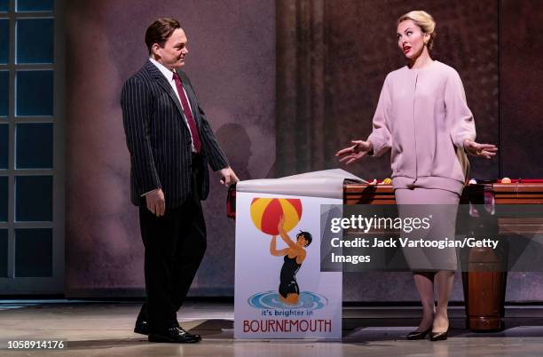 English baritone Christopher Maltman and American mezzo-soprano Isabel Leonard perform at the final dress rehearsal prior to the US premiere of the...