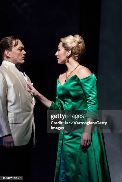 English baritone Christopher Maltman and American mezzo-soprano Isabel Leonard perform at the final dress rehearsal prior to the US premiere of the...