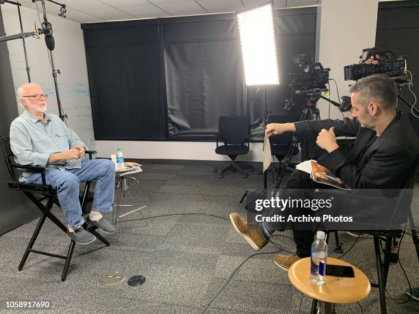 Photographer David Hume Kennerly is interviewed by Director of Archive Bob Ahern at Getty Images Los Angeles Office on October 24, 2018.