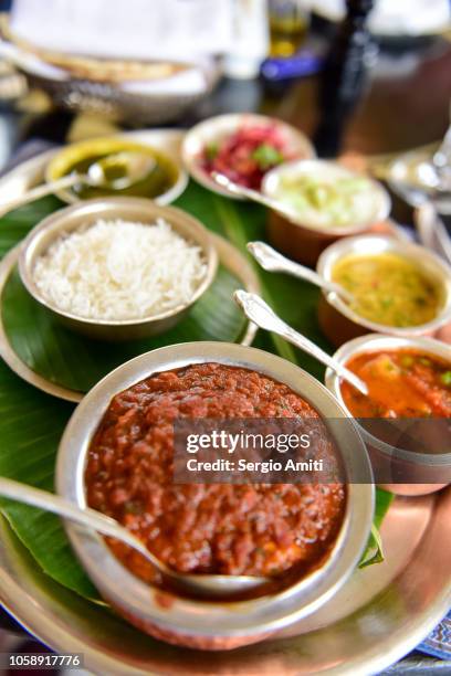 traditional rajasthani thali - rajasthan stock pictures, royalty-free photos & images
