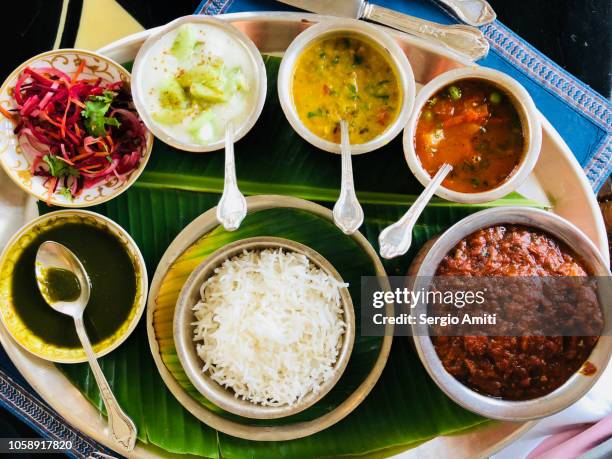 traditional rajasthani thali - チャツネ ストックフォトと画像