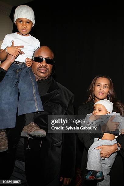 Stevie Wonder and wife, Kai Milla with son, Kailand and daughter, Mandla