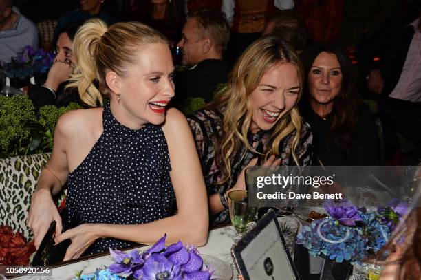 Poppy Delevingne, Tori Cook and Fran Cutler attend the Annabel's Art Auction fundraiser in aid of Teenage Cancer Trust & Teen Cancer America at...