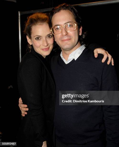 Winona Ryder and Marc Jacobs during Olympus Fashion Week Fall 2006 - Marc Jacobs - Front Row and Backstage at New York State Armory in New York City,...