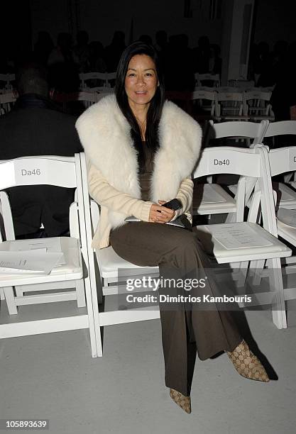 Helen Lee Schifter during Olympus Fashion Week Fall 2006 - Narciso Rodriguez - Front Row and Backstage at Bryant Park in New York City, New York,...