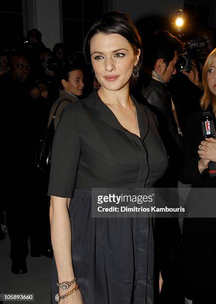 Rachel Weisz during Olympus Fashion Week Fall 2006 - Narciso Rodriguez - Front Row and Backstage at Bryant Park in New York City, New York, United...