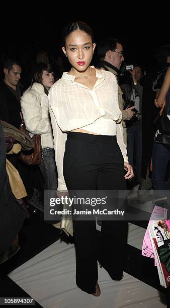 Naima Mora during Olympus Fashion Week Fall 2006 - Heatherette - Backstage and Front Row at Bryant Park in New York City, New York, United States.