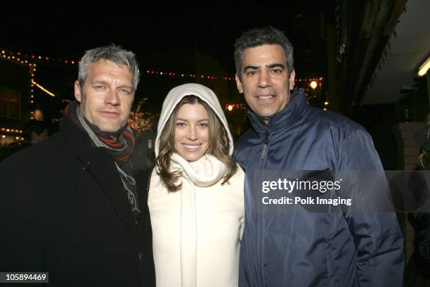 Neil Burger, director, Jessica Biel and Michael London