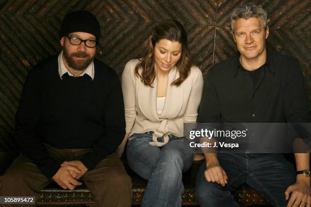 Paul Giamatti, Jessica Biel and Neil Burger during 2006 Sundance Film Festival - "The Illusionist" Portraits at HP Portrait Studio in Park City,...