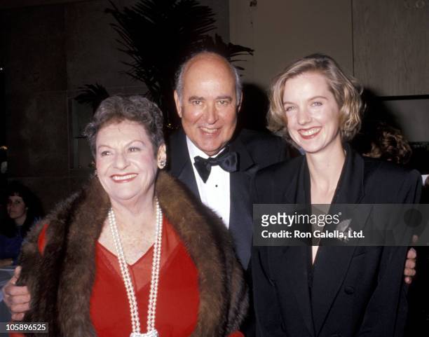Estelle Reiner, Carl Reiner and daughter in law during Young Musicians Dinner - November 2, 1990 at Beverly Hilton Hotel in Beverly Hills,...