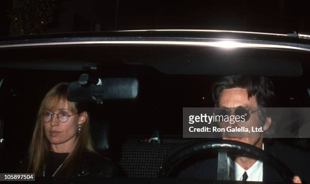 Lyndall Hobbs and Al Pacino during Al Pacino and Lydall Hobbs Departing Chasen's - March 31, 1991 at Chasen's Restaurant in Beverly Hills,...