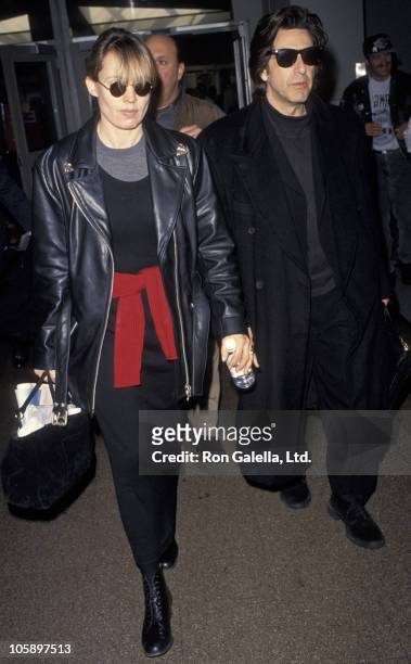 Lyndall Hobbs and Al Pacino during Al Pacino Sighting at Los Angeles International Airport - January 23, 1994 at Los Angeles International Airport in...