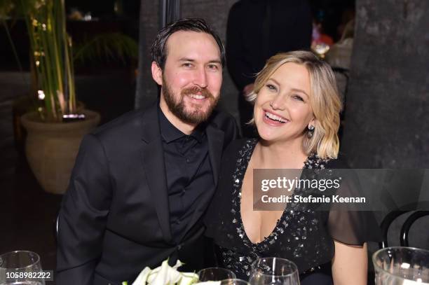 Danny Fujikawa and Kate Hudson attend Michael Kors Dinner to celebrate Kate Hudson and The World Food Programme on November 7, 2018 in Beverly Hills,...