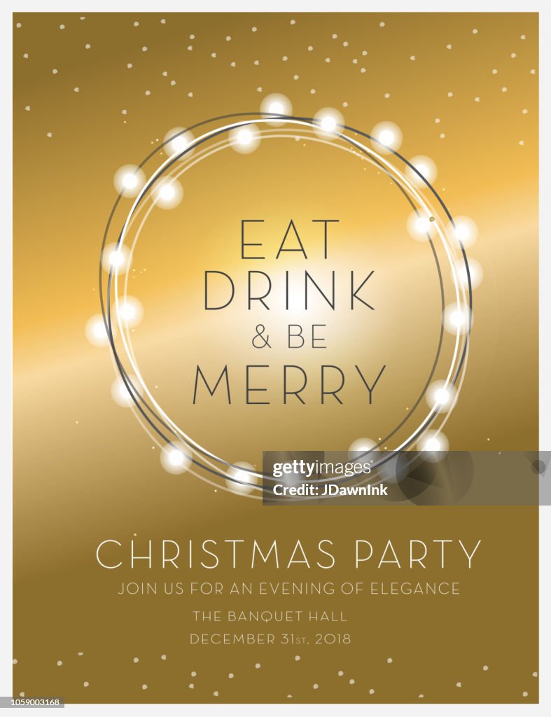 Christmas Party Invitation Design Template High-Res Vector Graphic