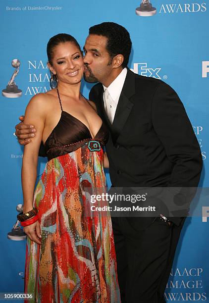 Kristoff St. John and Allana Nadal during The 37th Annual NAACP Image Awards - Arrivals at Shrine Auditorium in Los Angeles, California, United...