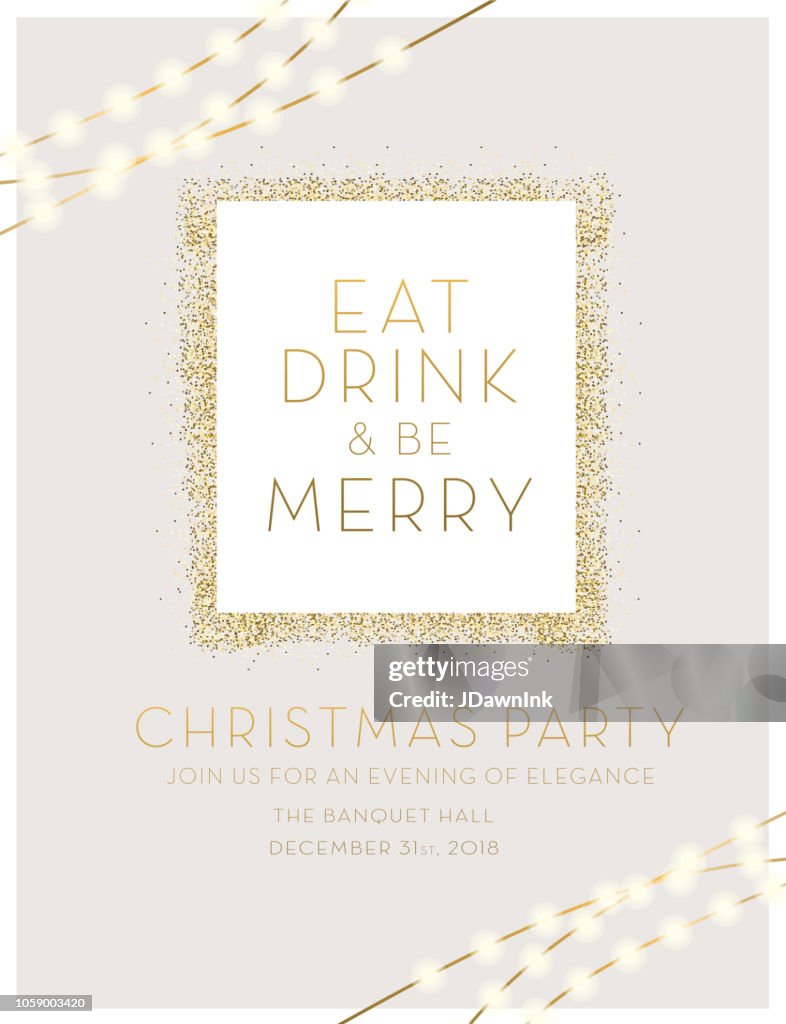 Christmas Party Invitation Design Template High-Res Vector Graphic