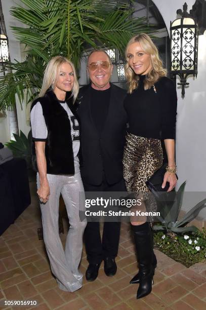 Crystal Lourd, Michael Kors and Jamie Tisch attend Michael Kors Dinner to celebrate Kate Hudson and The World Food Programme on November 7, 2018 in...