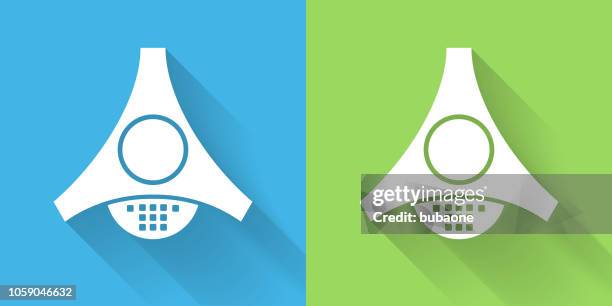 office intercom-symbol mit langen schatten - buzzer stock-grafiken, -clipart, -cartoons und -symbole