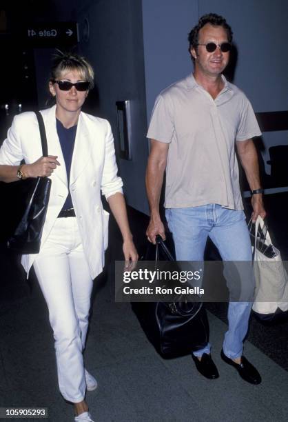 Evi Quaid and Randy Quaid during Randy Quaid Sighting at the Los Angeles International Airport - August 12, 1994 at Los Angeles International Airport...