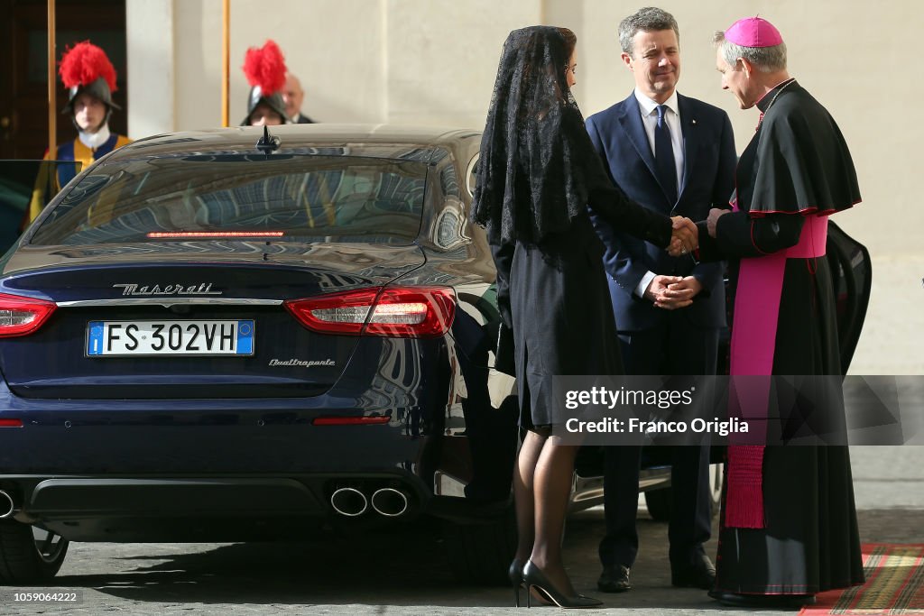 Pope Francis Meets Crown Princess Mary and Crown Prince Frederik Of Denmark