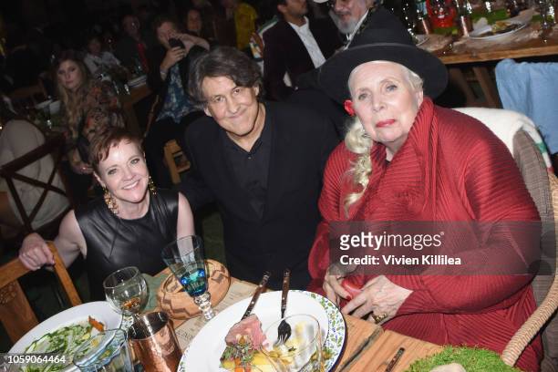 The Music Center President and CEO Rachel S. Moore, Cameron Crowe and Joni Mitchell attend Joni 75: A Birthday Celebration Live At The Dorothy...