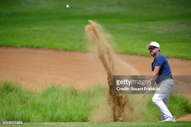 Mikko Korhonen of Finland in action during day one of the Nedbank Golf Challenge at Gary Player Golf Course on November 8, 2018 in Sun City, South...