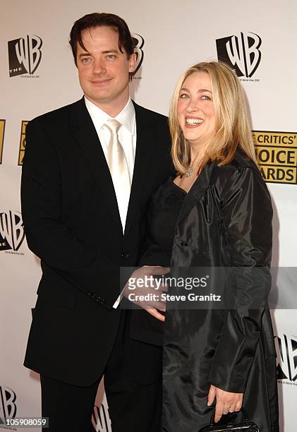 Brendan Fraser and wife Afton Smith during 11th Annual Critics' Choice Awards - Arrivals at Santa Monica Civic Auditorium in Santa Monica,...