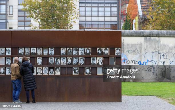 Memorial to the Victims of the Berlin Wall is seen on the 29th anniversary of the fall of the Berlin Wall in Berlin, Germany on November 8, 2018....