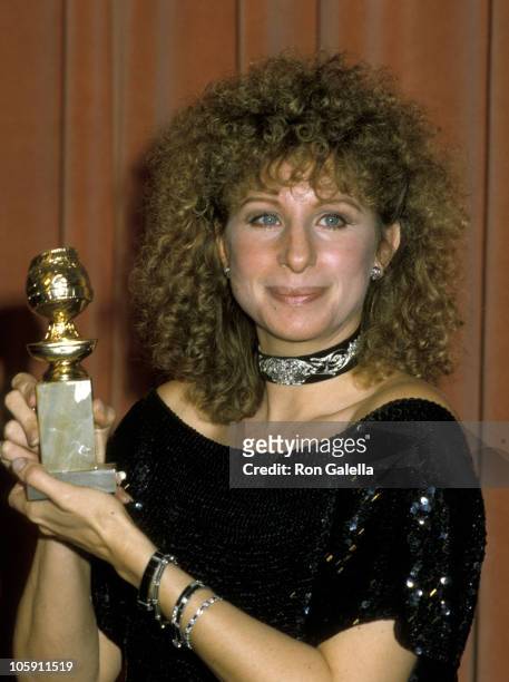 Barbra Streisand during 41st Annual Golden Globe Awards at The Beverly Hilton Hotel in Beverly Hills, California, United States.