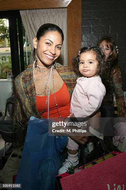 Salli Richardson-Whitfield and daughter Parker during Golden Globe Gifting Suite - Boom Boom Room at Roosevelt Hotel in Hollywood, CA, United States.