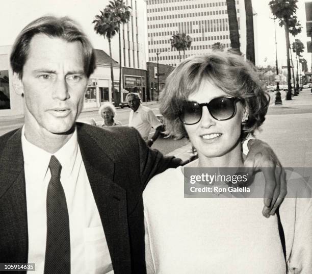 Sam Shepard and Jessica Lange during "The Natural" Los Angeles Premiere at Samuel Goldwyn Theater in Beverly Hills, California, United States.