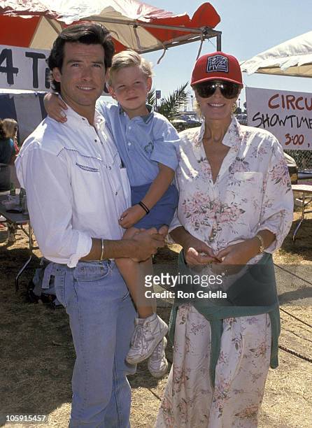 Pierce Brosnan, Wife Cassandra Harris, and Son Sean Brosnan