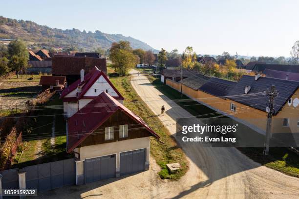 romanian fortified church - romania village stock pictures, royalty-free photos & images