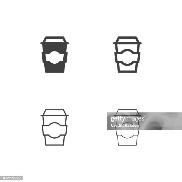 stockillustraties, clipart, cartoons en iconen met coffee to go icons - multi-serie - takeaway coffee