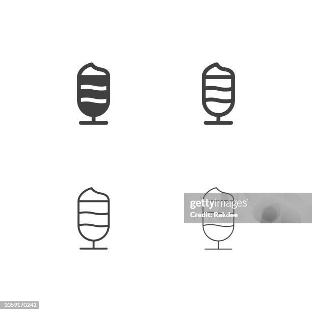 milk shake icons - multi series - chocolate shake stock illustrations