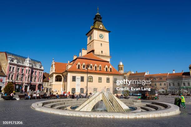 council square, brasov, romania - brasov council square stock pictures, royalty-free photos & images