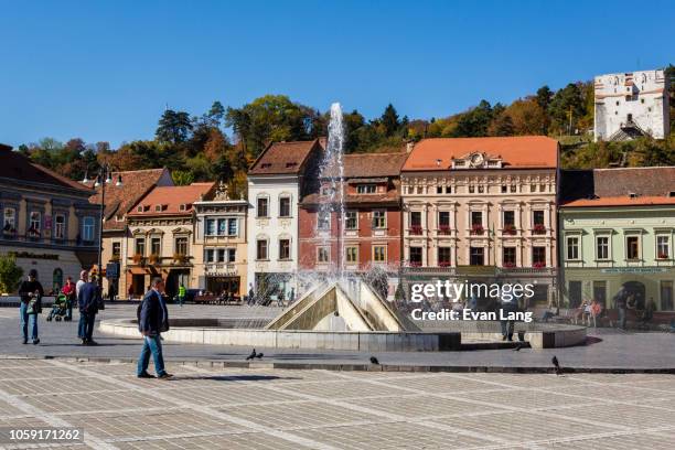 council square, brasov, romania - brasov council square stock pictures, royalty-free photos & images