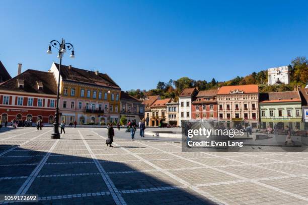 council square, brasov, romania - brasov council square stock pictures, royalty-free photos & images