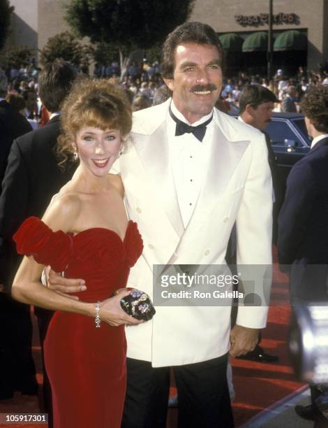 Tom Selleck and Jillie Mack during 38th Annual Primetime Emmy Awards at Pasadena Civic Auditorium in Pasadena, California, United States.