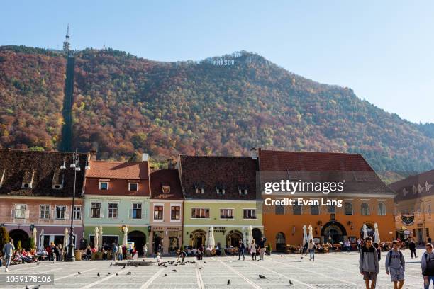 council square, brasov, romania - brasov council square stock pictures, royalty-free photos & images