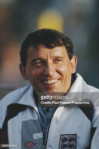 England national team manager Graham Taylor pictured on the bench prior to kick off in the Group 1 match between Denmark and England in the UEFA Euro...